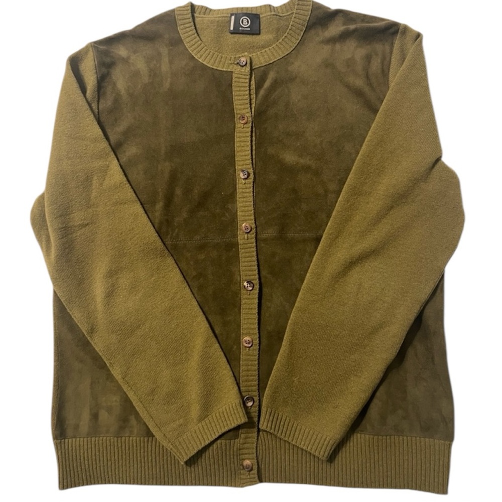BOGNER vintage green wool/cashmere cardigan Medium